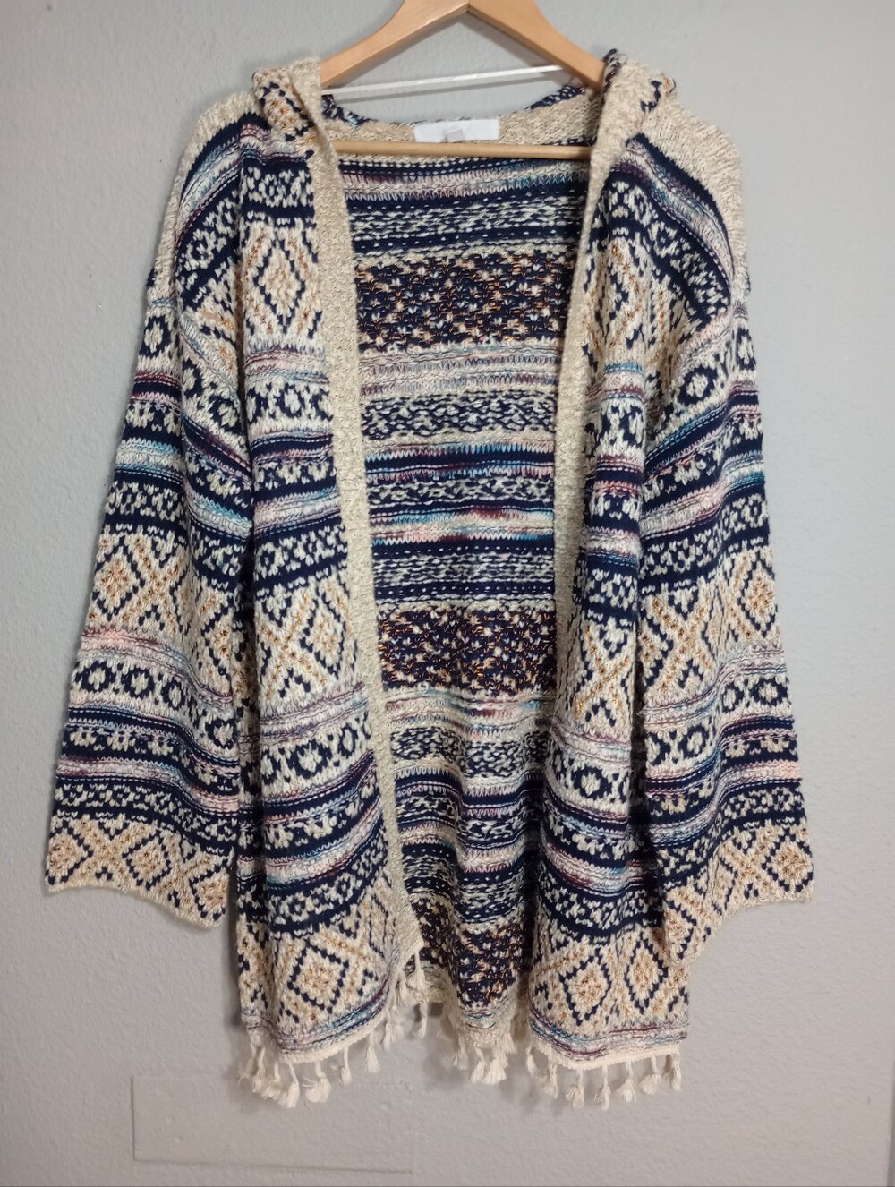 Adyson Parker Open Front Hooded Cardigan Southwestern Cabincore Boho